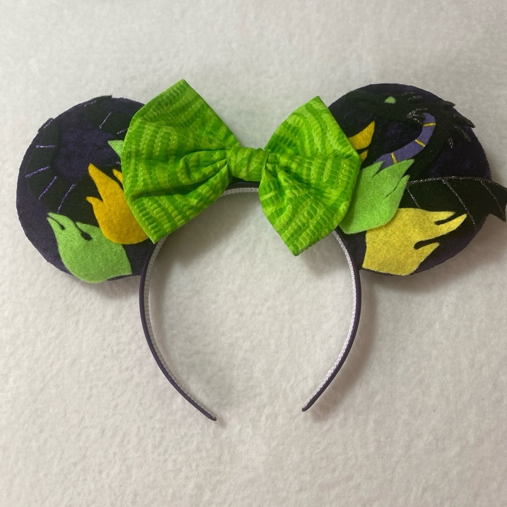 Handmade‎ Maleficent Minnie Mickey Disney Ears Headband Villain Dragon Purple